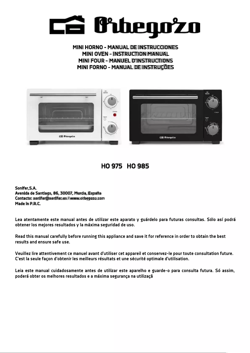 Image de la première page du manuel de l'appareil HO 975