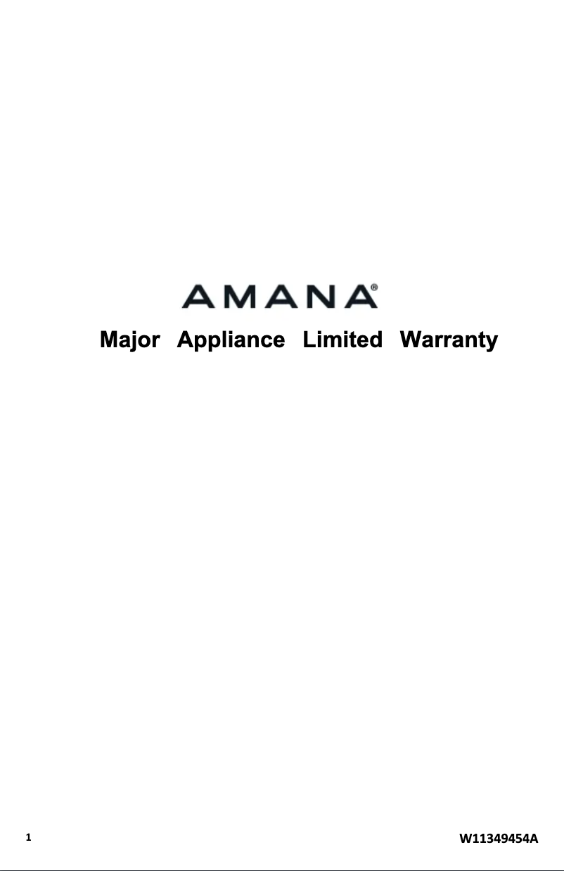 Page n°1 - Informations de garantie Amana AGR6303MMW