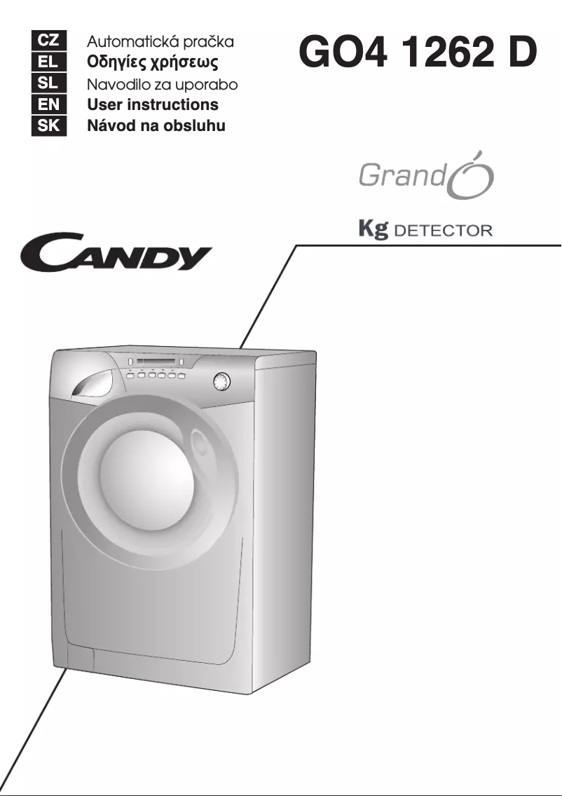 Page 1 de la notice Manuel utilisateur Candy GO4 1262 D
