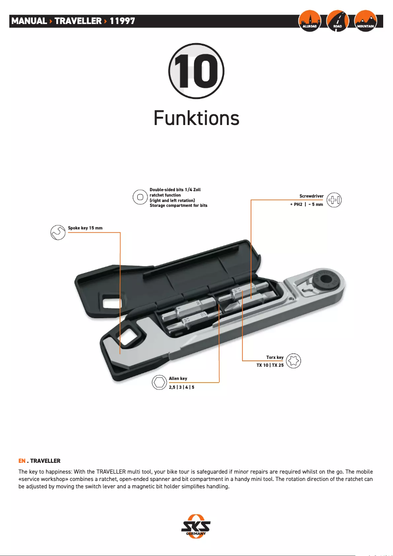 Page 1 de la notice Manuel utilisateur SKS Traveller