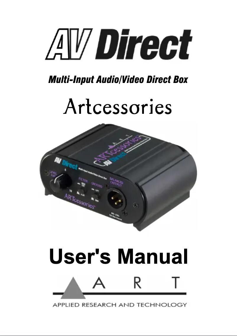 Page 1 de la notice Manuel utilisateur ART AV Direct