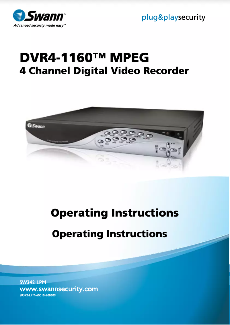 Image de la première page du manuel de l'appareil SW343-LPP