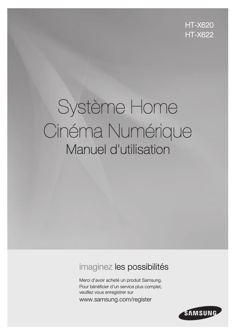 Page 1 de la notice Manuel utilisateur Samsung HT-X620