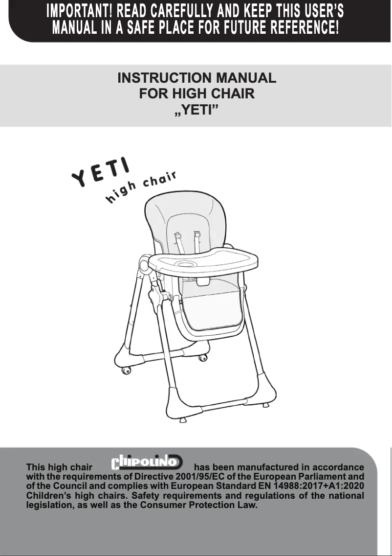 Page n°1 - Manuel utilisateur Chipolino Yeti
