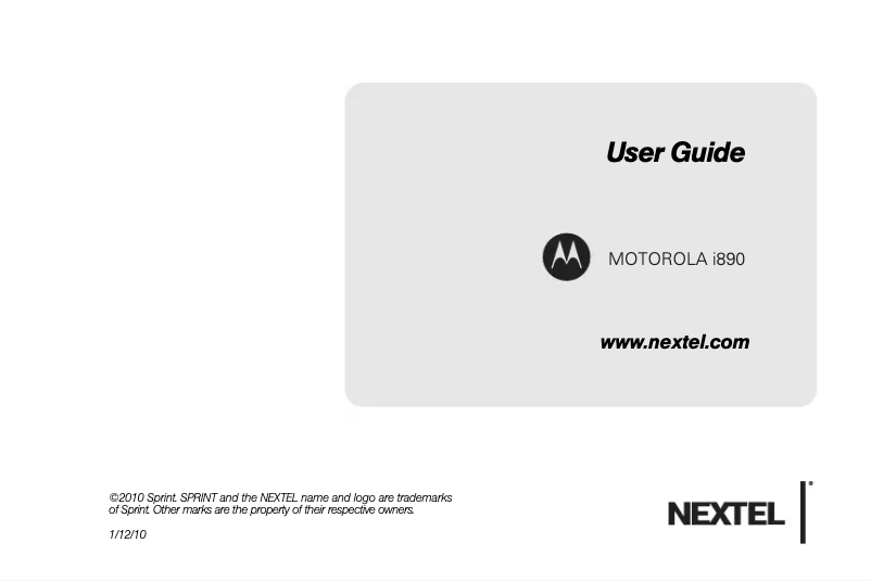 Page 1 de la notice Manuel utilisateur Motorola i890