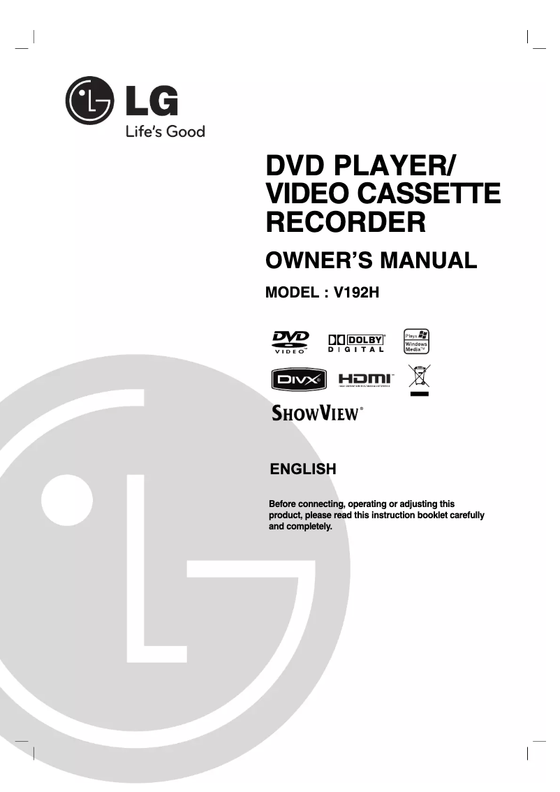 Página 1 del manual Manual de usuario LG V192H