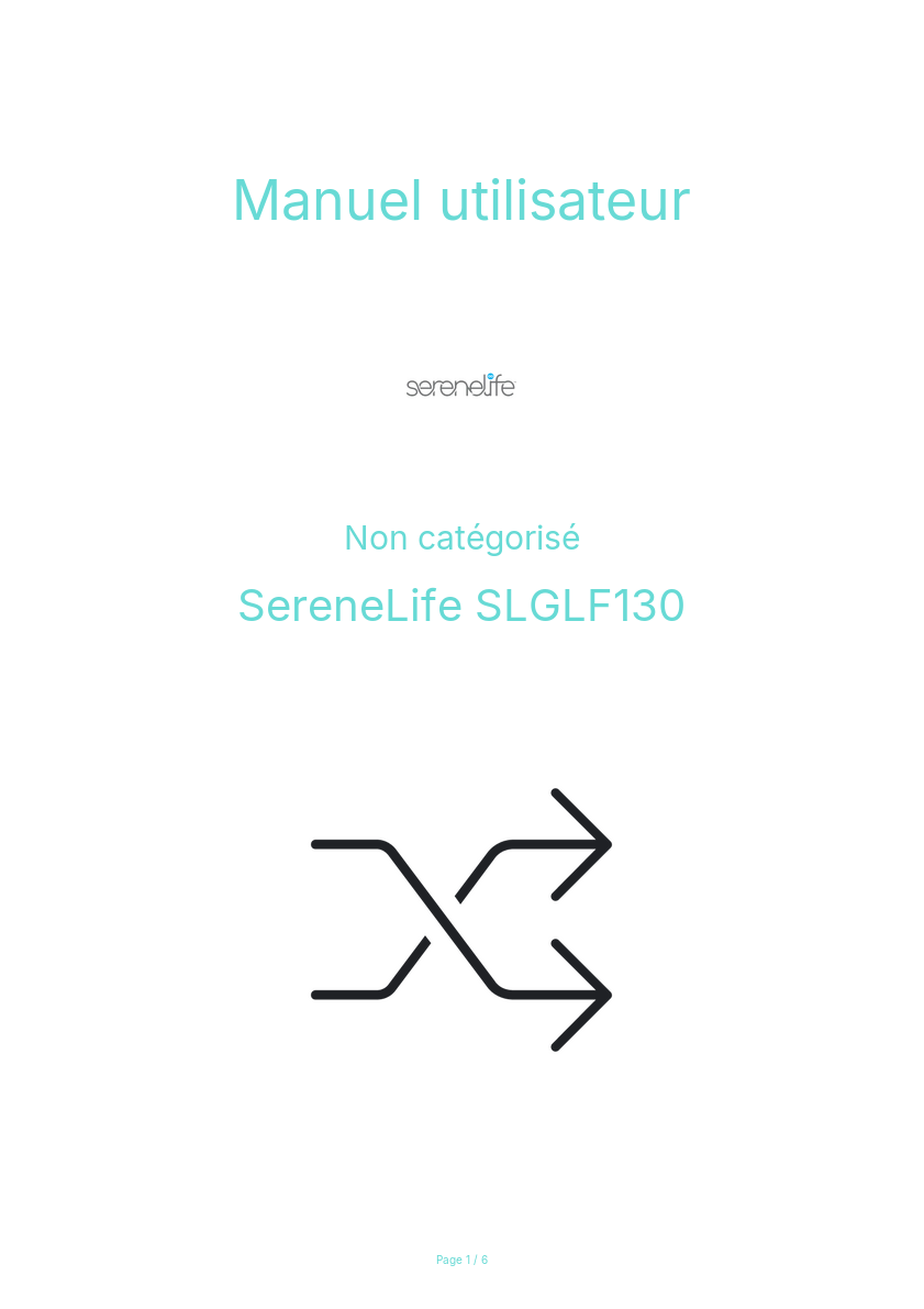 Page n°1 - Manuel utilisateur SereneLife SLGLF130