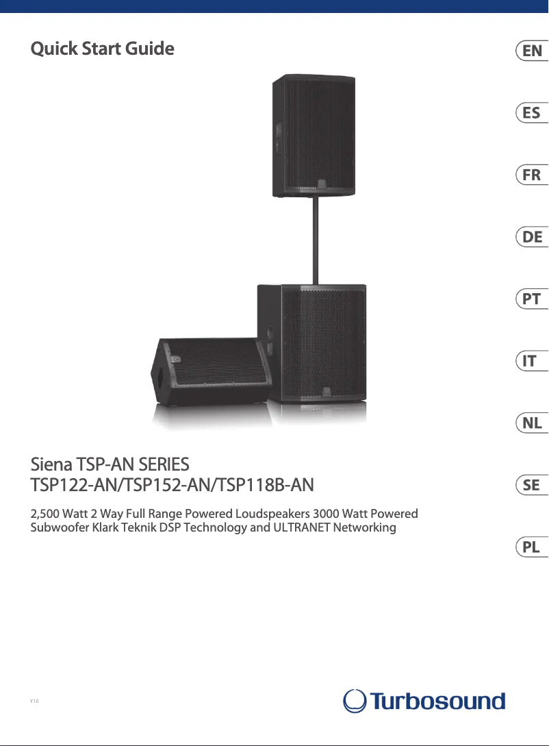 Page n°1 - Guide de démarrage rapide Turbosound Siena TSP152-AN