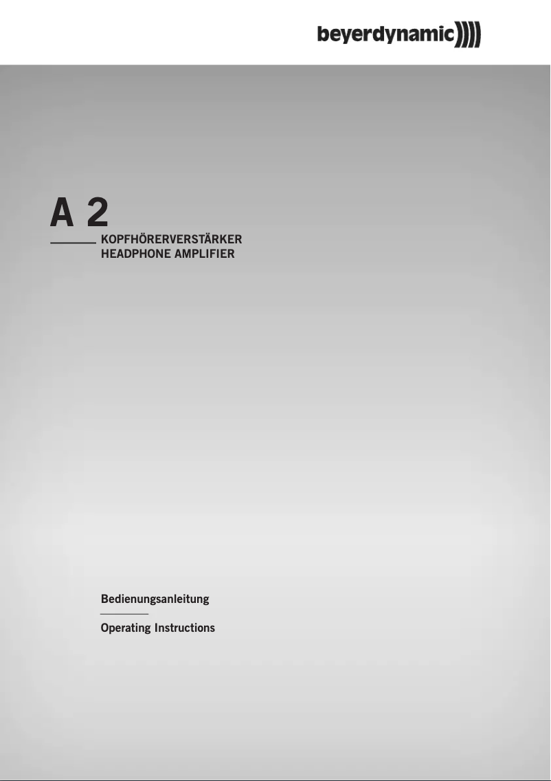Image de la première page du manuel de l'appareil A 2