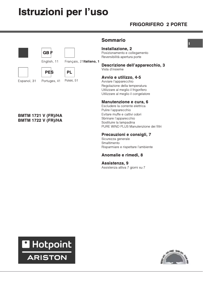 Página 1 del manual Manual de usuario Hotpoint Ariston MTM 1721 V HA B