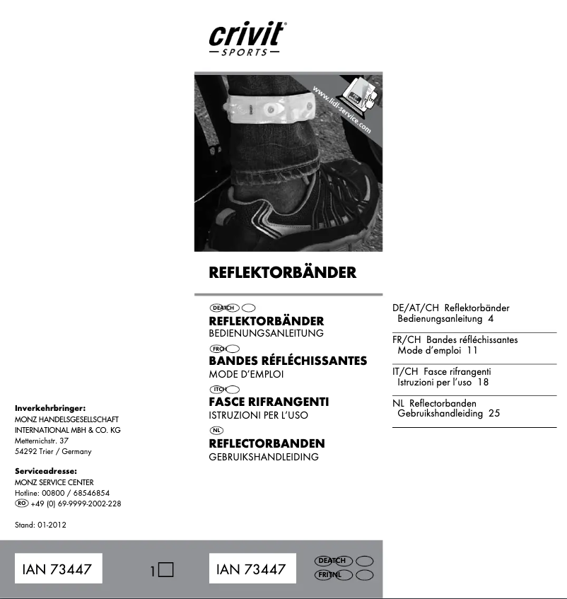 Image de la première page du manuel de l'appareil IAN 73447