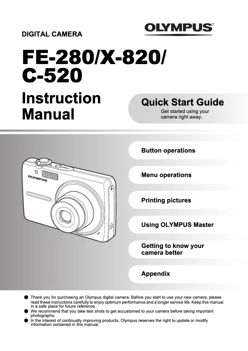 Page n°1 - Manuel utilisateur Olympus C-520