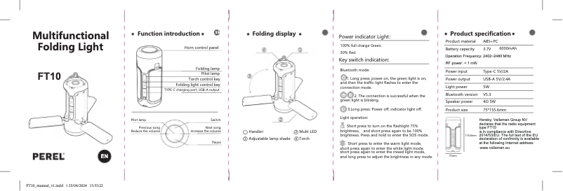 Image de la première page du manuel de l'appareil FT10