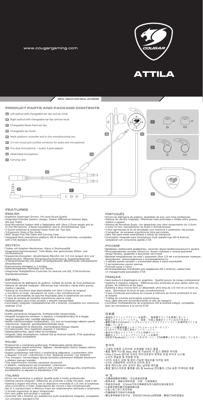 Page 1 de la notice Manuel utilisateur Cougar Attila