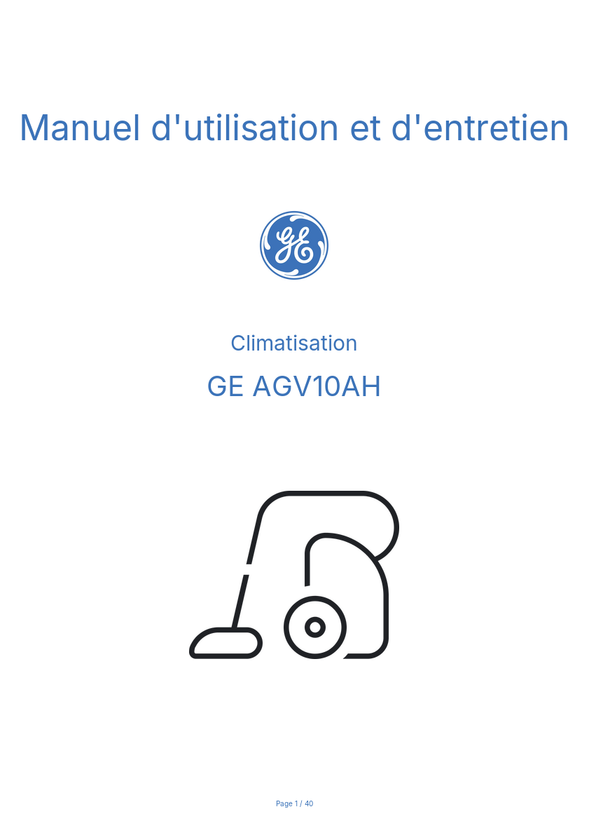 Image de la première page du manuel de l'appareil AGV10AH