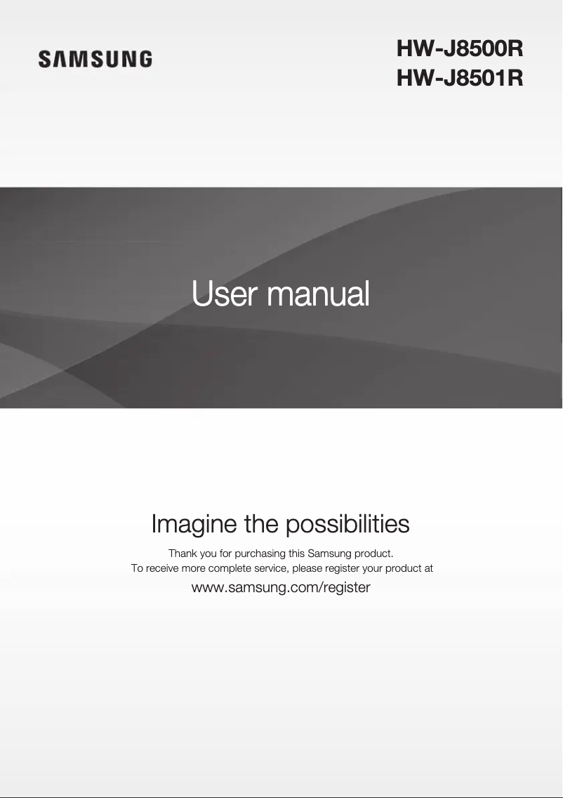 Image de la première page du manuel de l'appareil HW-J8500R/ZA