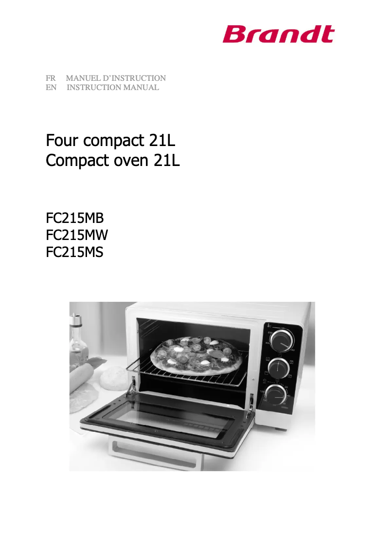 Page 1 de la notice Manuel utilisateur Brandt FC215MB