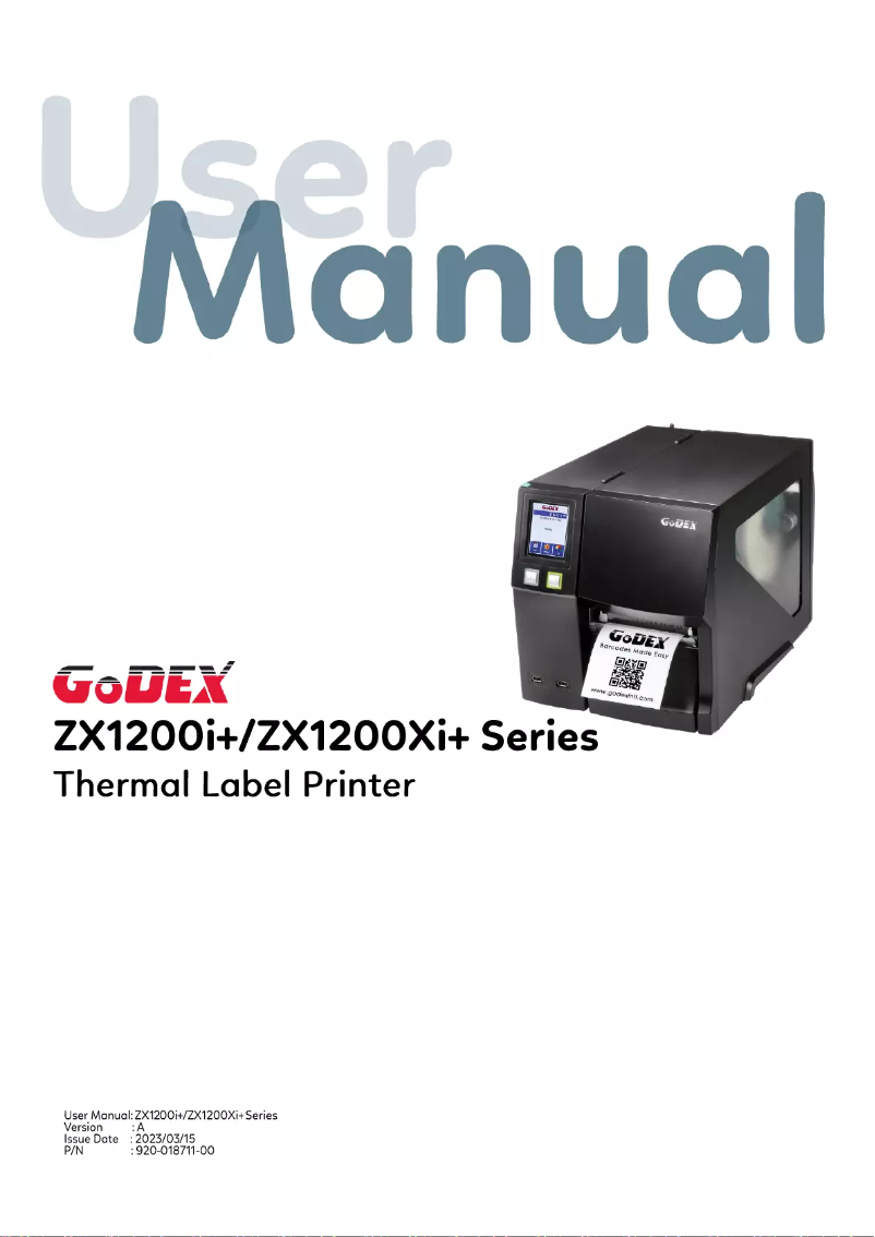 Page n°1 - Manuel utilisateur Godex ZX1200i+