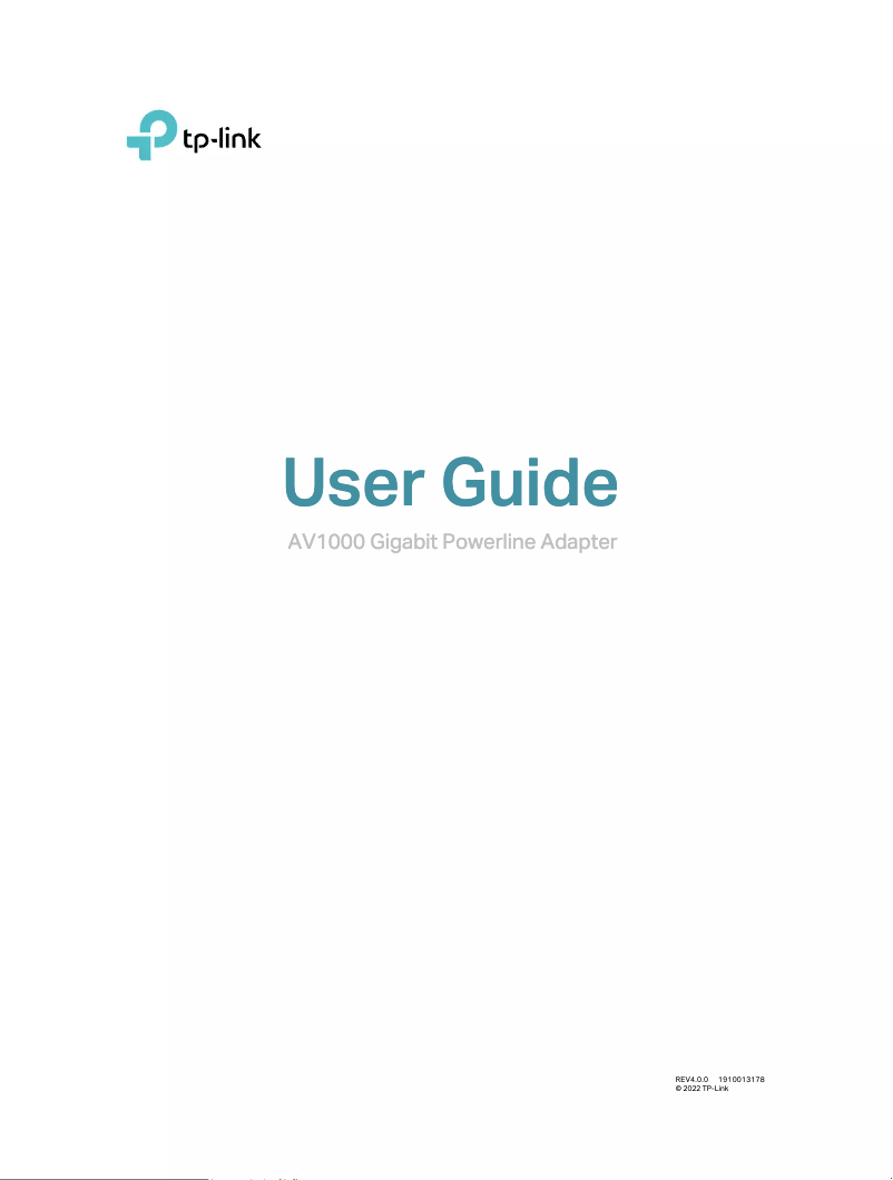 Page 1 de la notice Manuel utilisateur TP-Link TL-PA717
