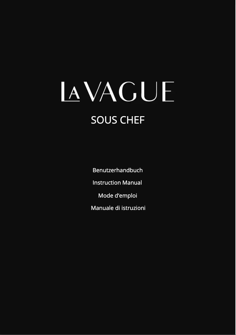 Page n°1 - Manuel utilisateur LA VAGUE Sous Chef