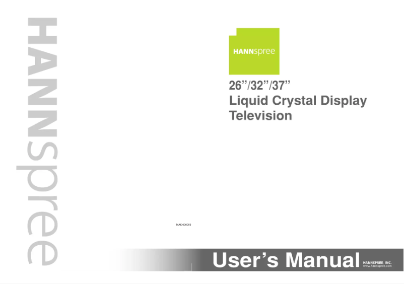 Page 1 de la notice Manuel utilisateur Hannspree LT29-32U1