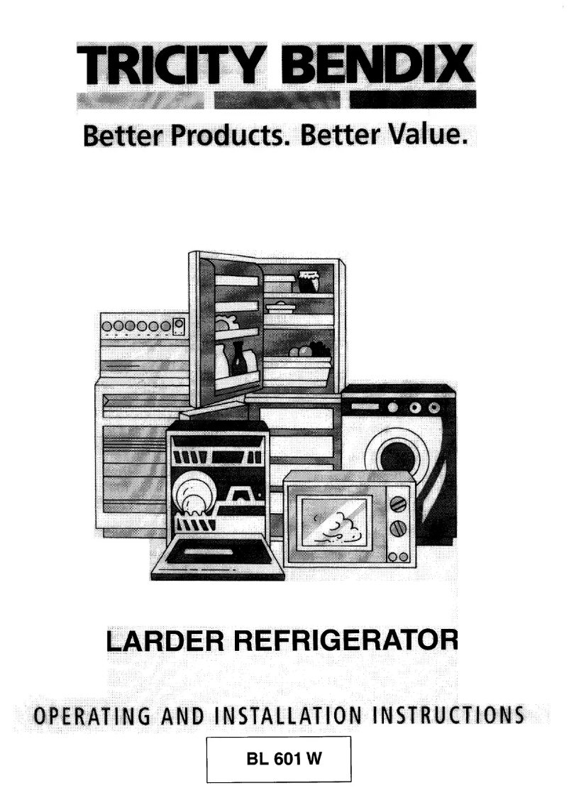 Page n°1 - Manuel utilisateur Tricity Bendix BL601W