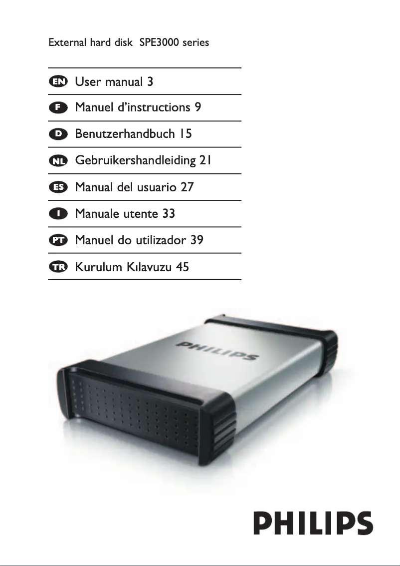 Page 1 de la notice Manuel utilisateur Philips SPD3031