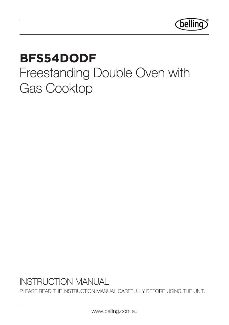 Page 1 de la notice Manuel utilisateur Belling BFS54DODF