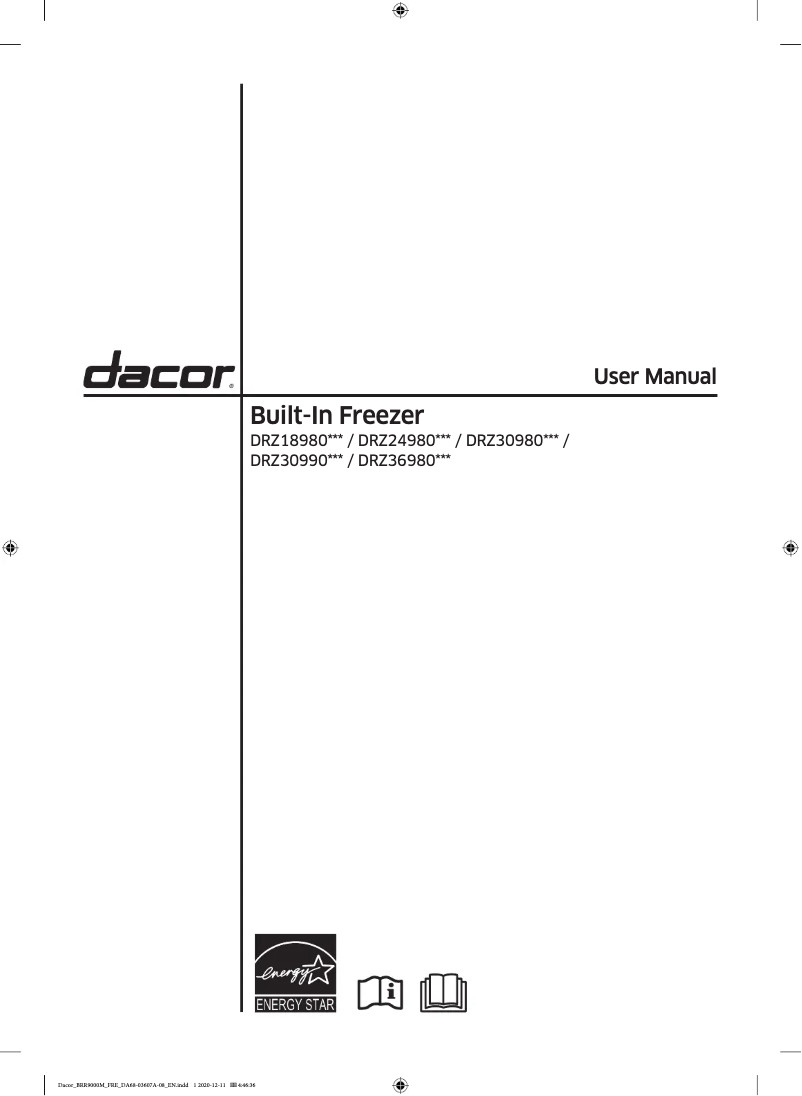 Page 1 de la notice Manuel utilisateur Dacor DRZ30980LAP