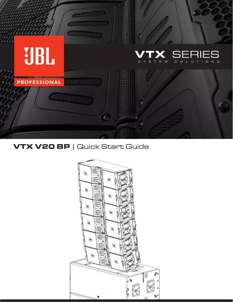 Page 1 de la notice Guide de démarrage rapide JBL VTX V20 BP