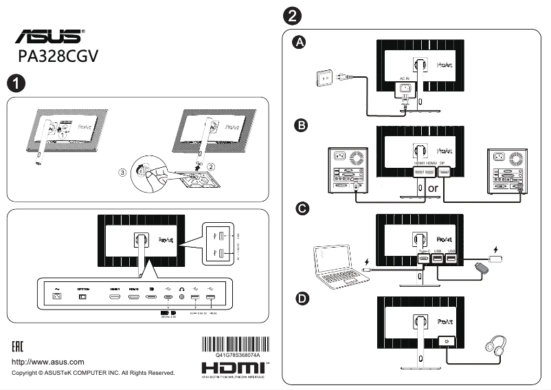 Image de la première page du manuel de l'appareil ProArt PA328CGV