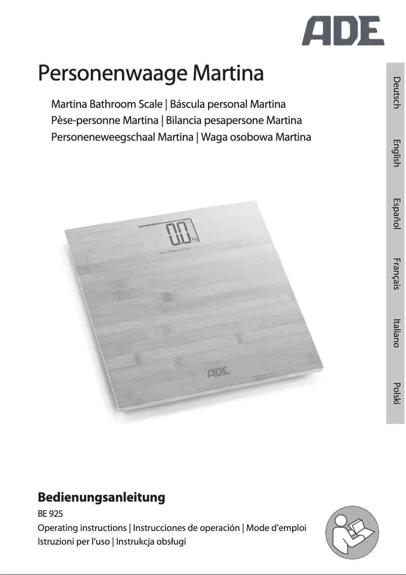 Page n°1 - Manuel utilisateur ADE Martina BE 925