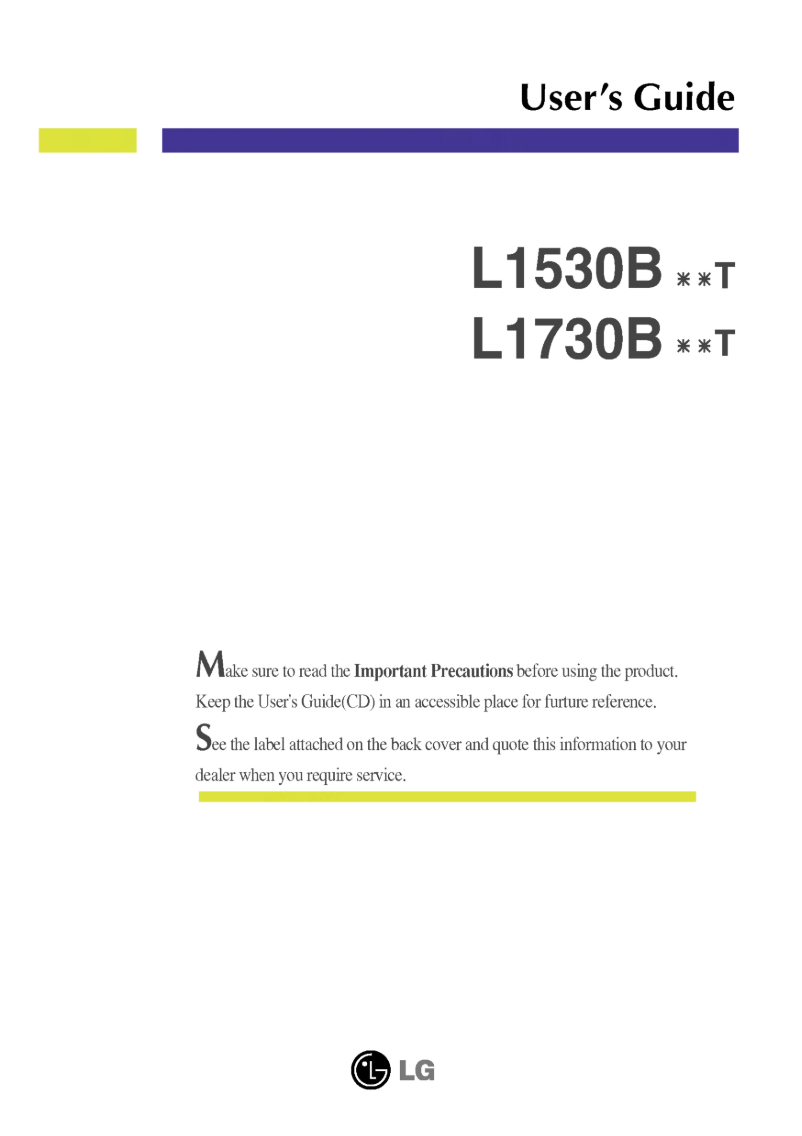 Page 1 de la notice Manuel utilisateur LG L1530BSNT