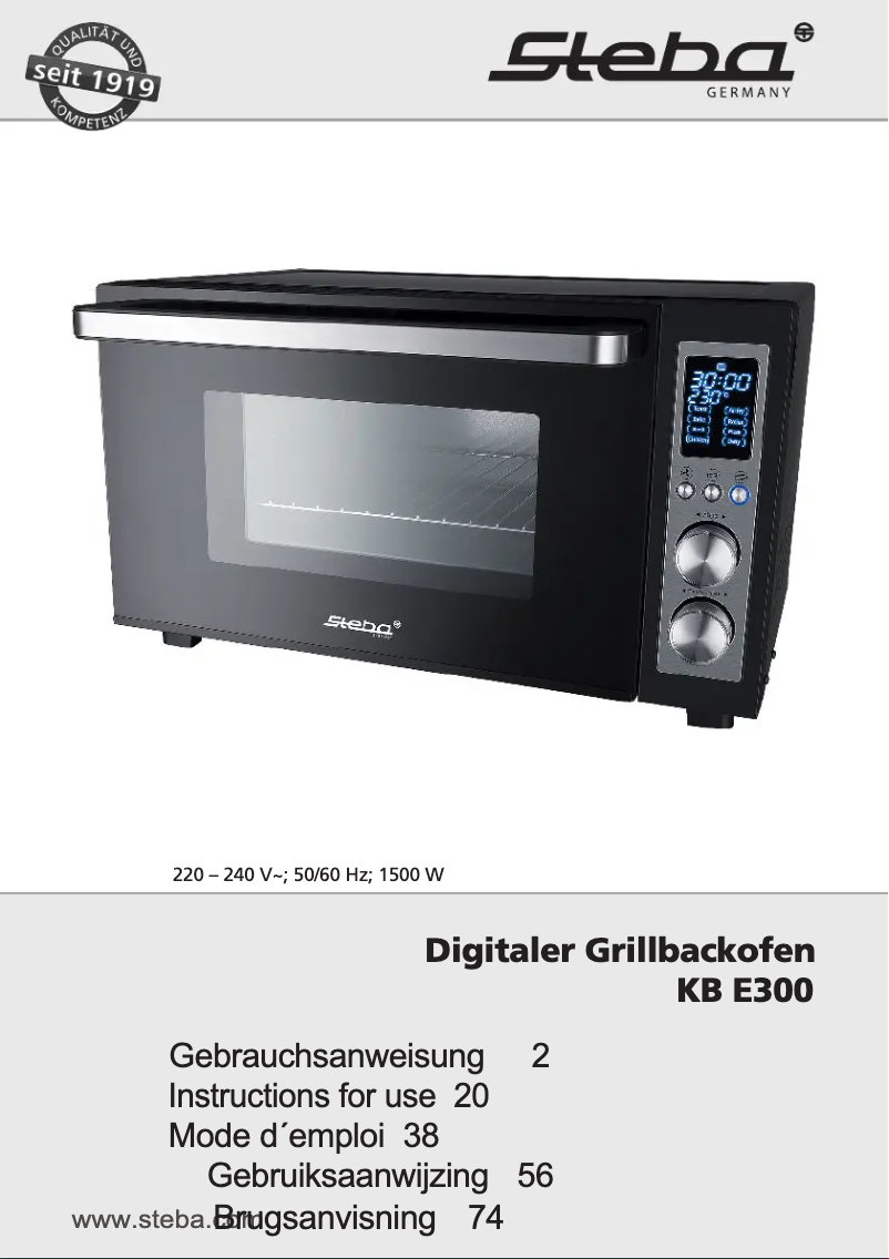 Image de la première page du manuel de l'appareil KB E300