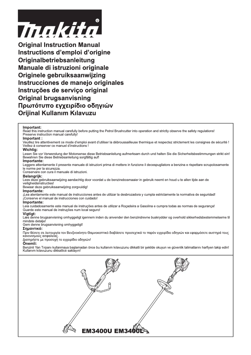 Image de la première page du manuel de l'appareil EM3400L