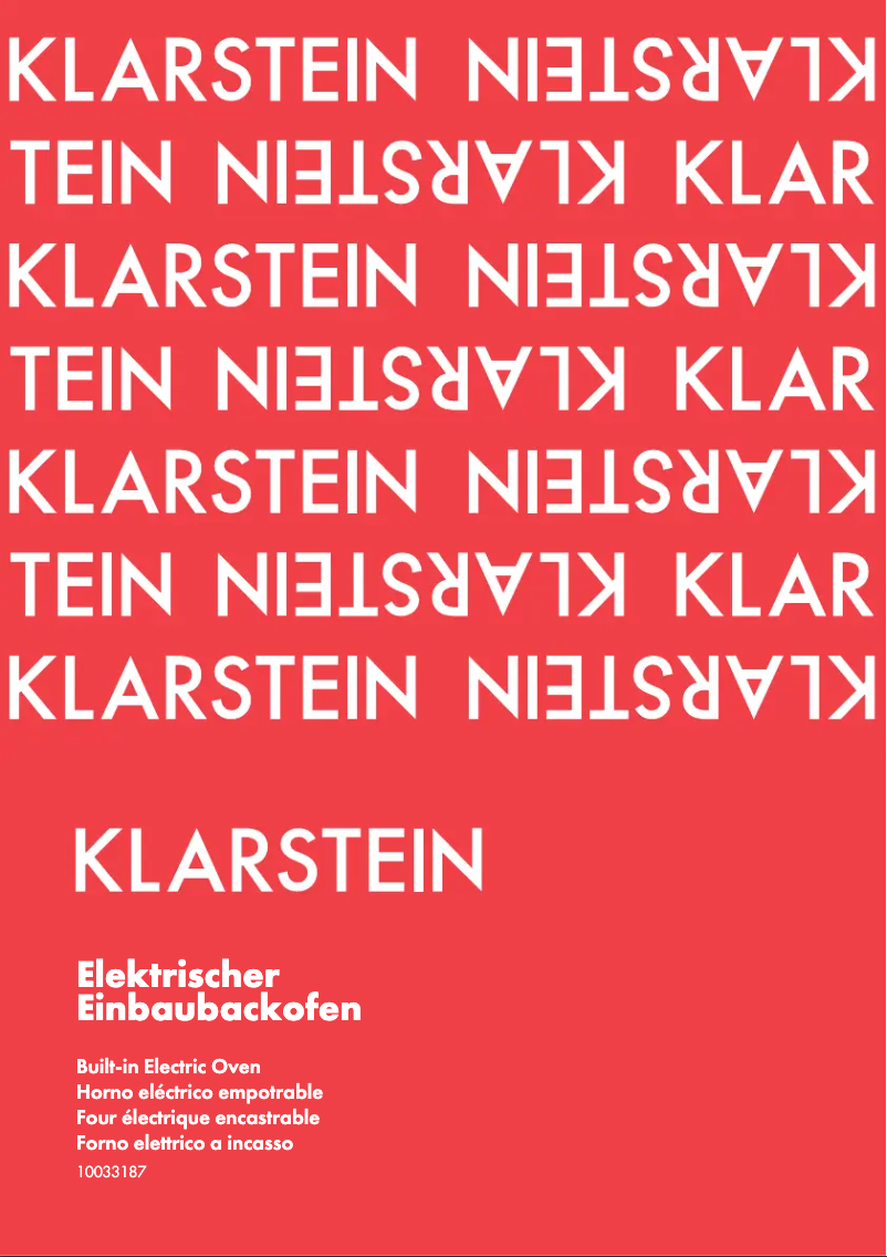 Page n°1 - Manuel utilisateur Klarstein 10033187