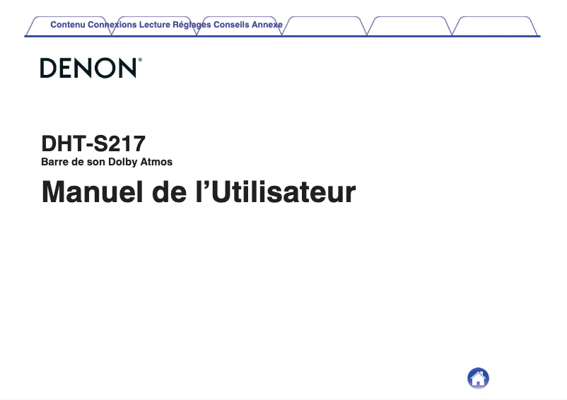 Page 1 de la notice Manuel utilisateur Denon DHT-S217