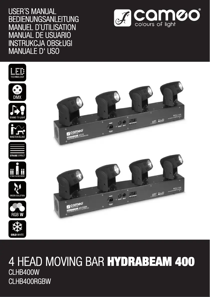 Page 1 de la notice Manuel utilisateur Cameo Hydrabeam 400