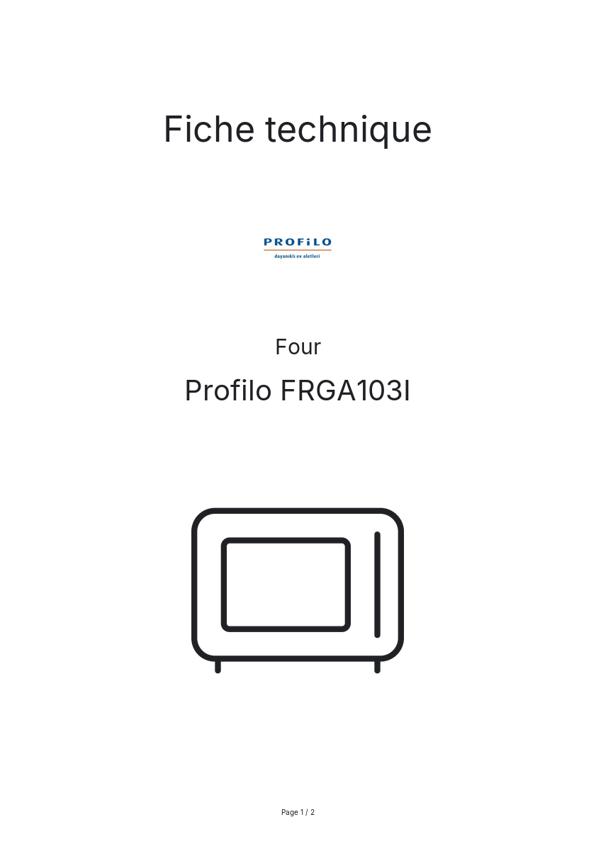 Image de la première page du manuel de l'appareil FRGA103I