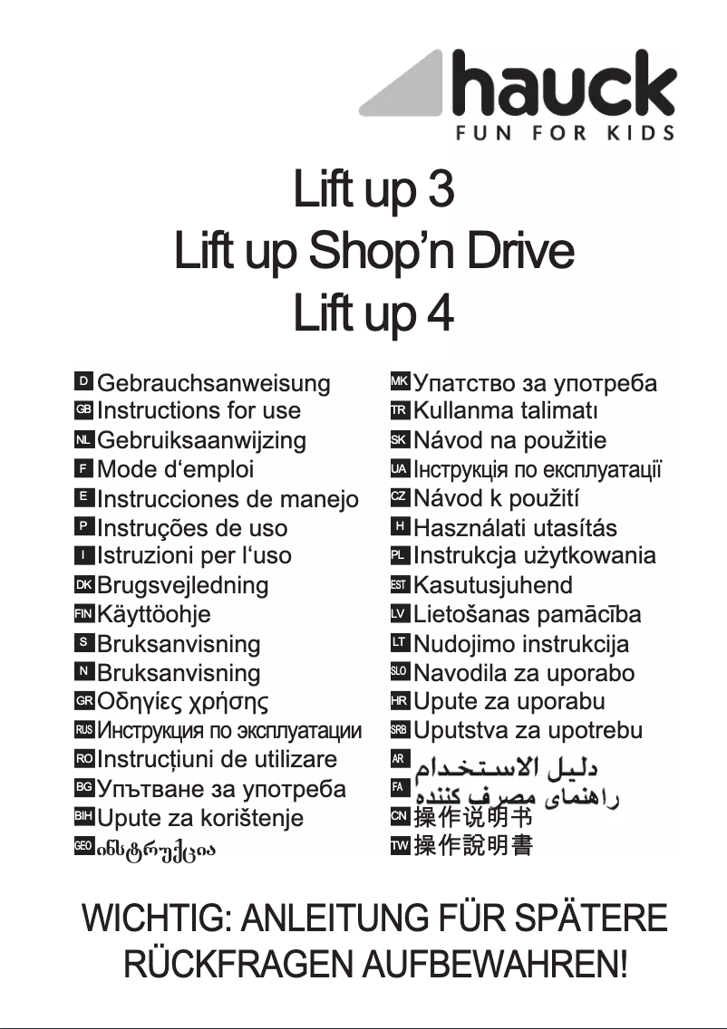 Page n°1 - Manuel utilisateur Hauck Lift Up 4 Shop'n Drive
