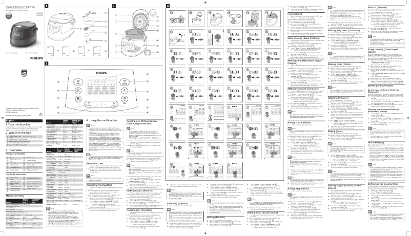 Image de la première page du manuel de l'appareil Avance Collection HD4749