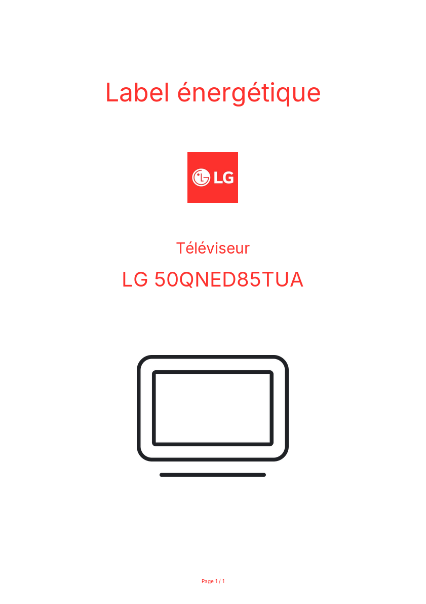 Image de la première page du manuel de l'appareil 50QNED85TUA