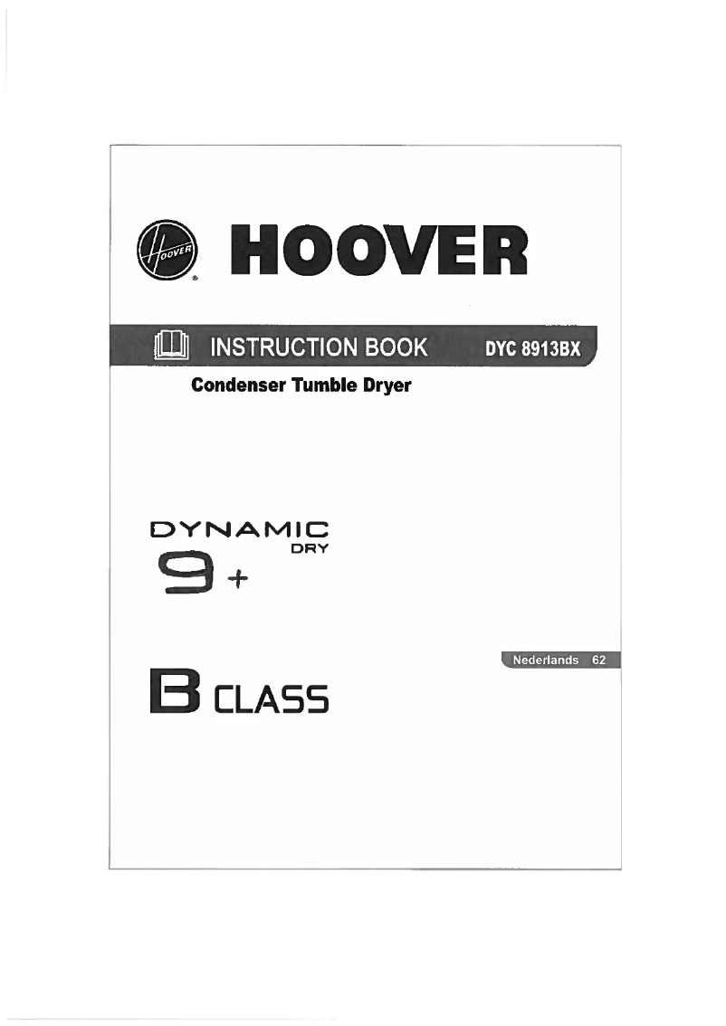 Page n°1 - Manuel utilisateur Hoover DYC 8913 BX