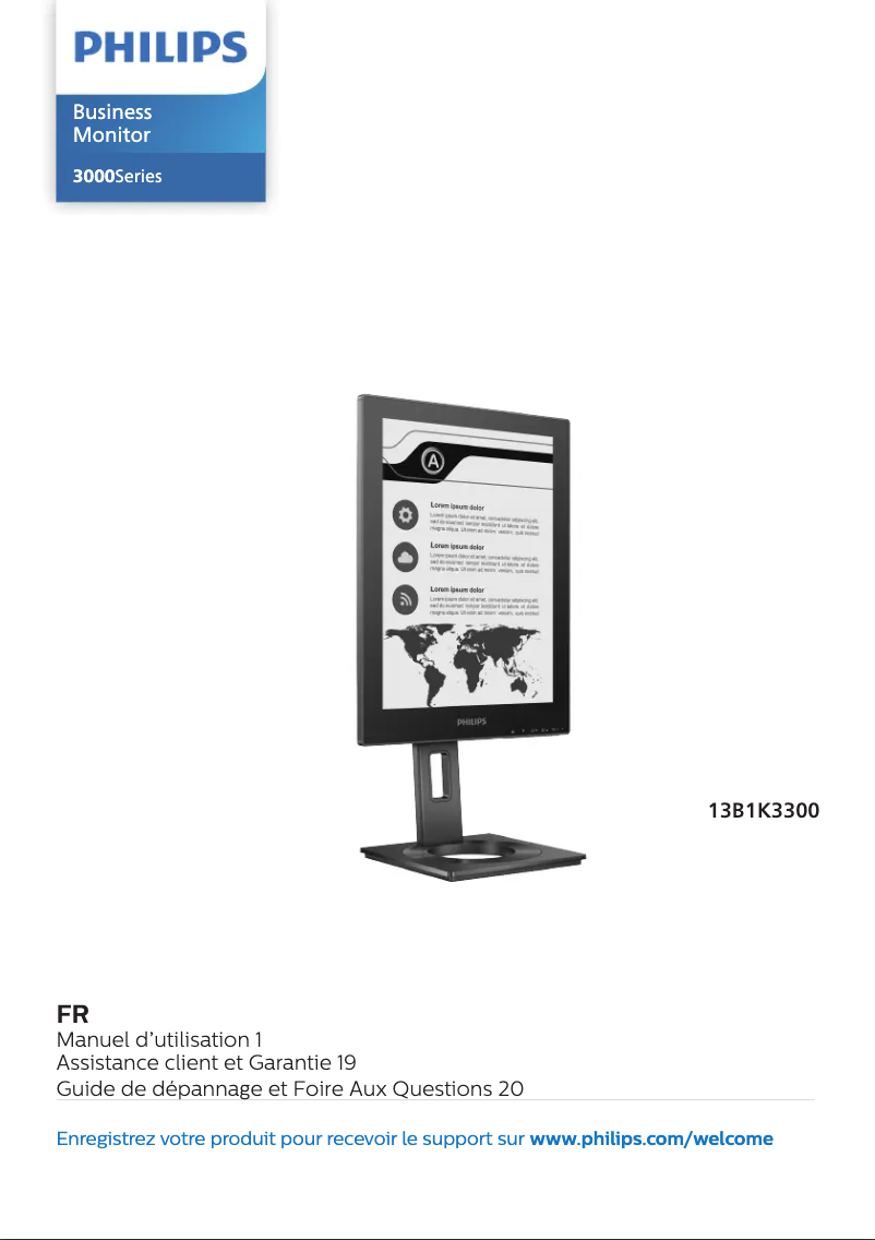 Page 1 de la notice Manuel utilisateur Philips 13B1K3300