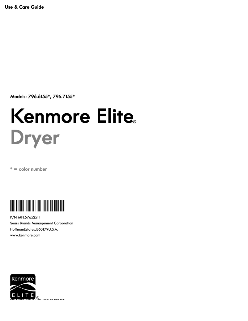 Page 1 de la notice Manuel utilisateur Kenmore 796.71553
