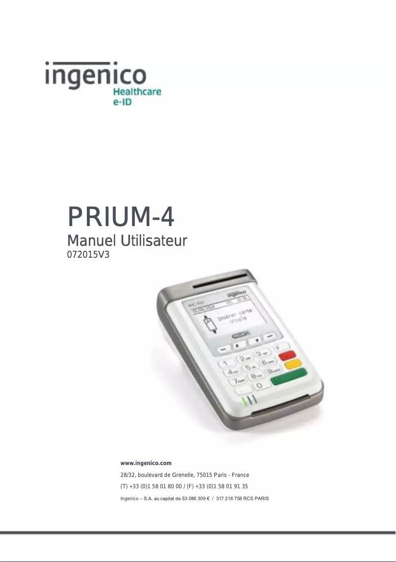 Image de la première page du manuel de l'appareil PRIUM-4