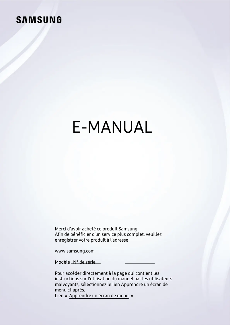 Image de la première page du manuel de l'appareil UE55TU8372