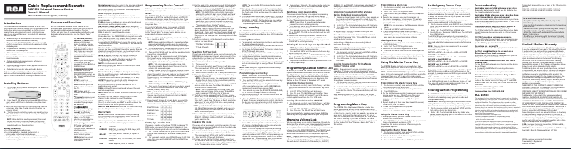 Page 1 de la notice Manuel utilisateur RCA RCRP05BR