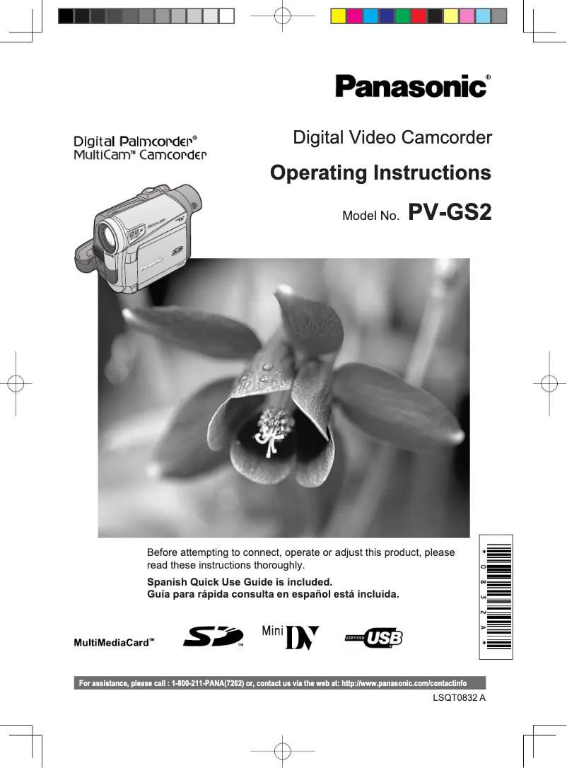 Page 1 de la notice Manuel utilisateur Panasonic PV-GS2