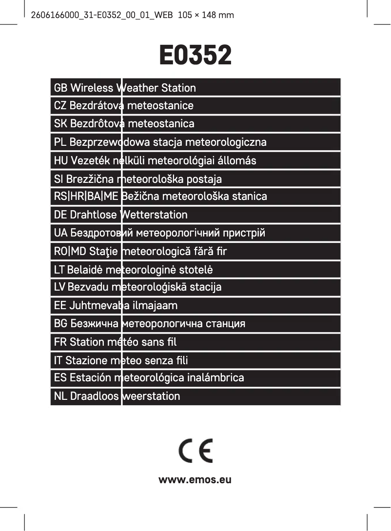 Image de la première page du manuel de l'appareil E0352